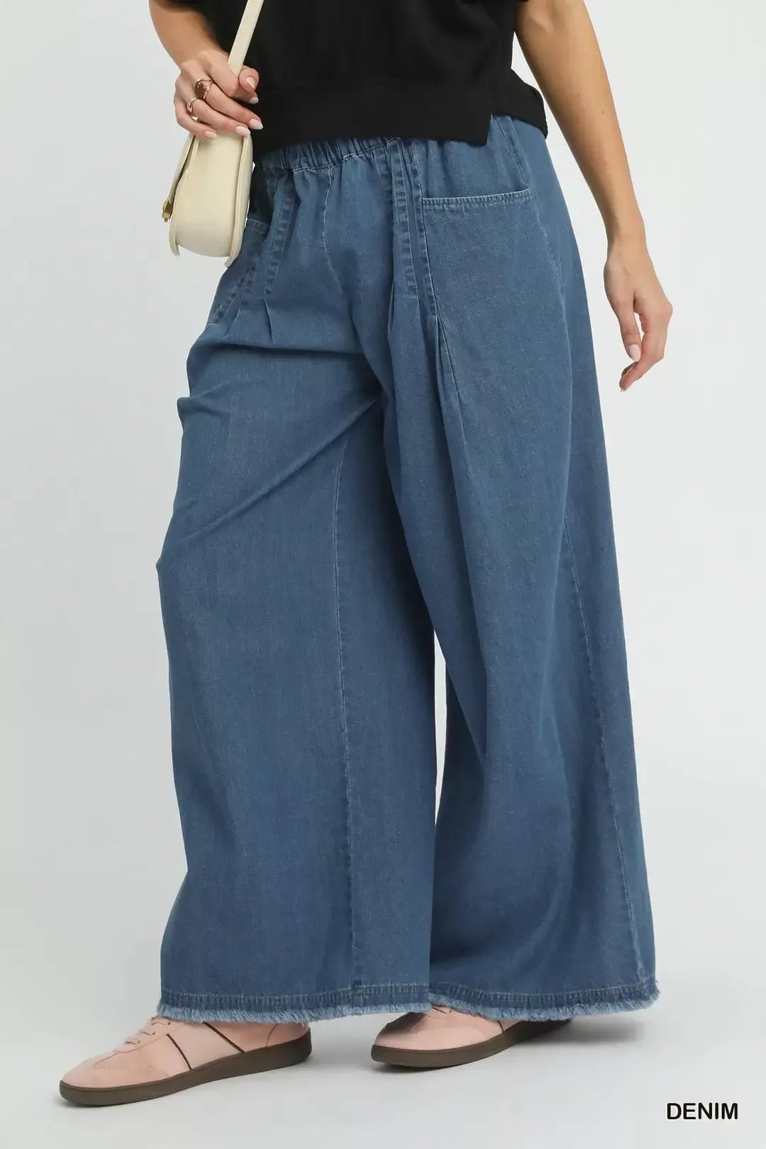 Umgee Stone Washed Wide Leg Pants - Bitsy Gypsy Boutique