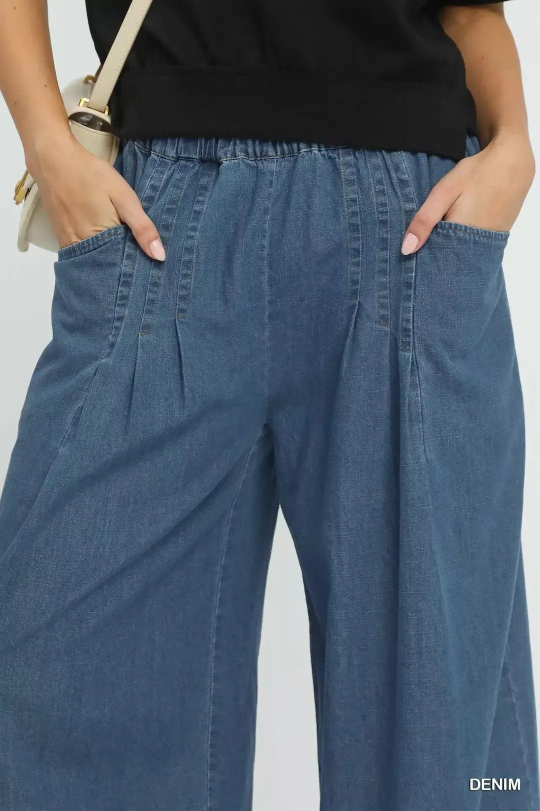 Umgee Stone Washed Wide Leg Pants - Bitsy Gypsy Boutique