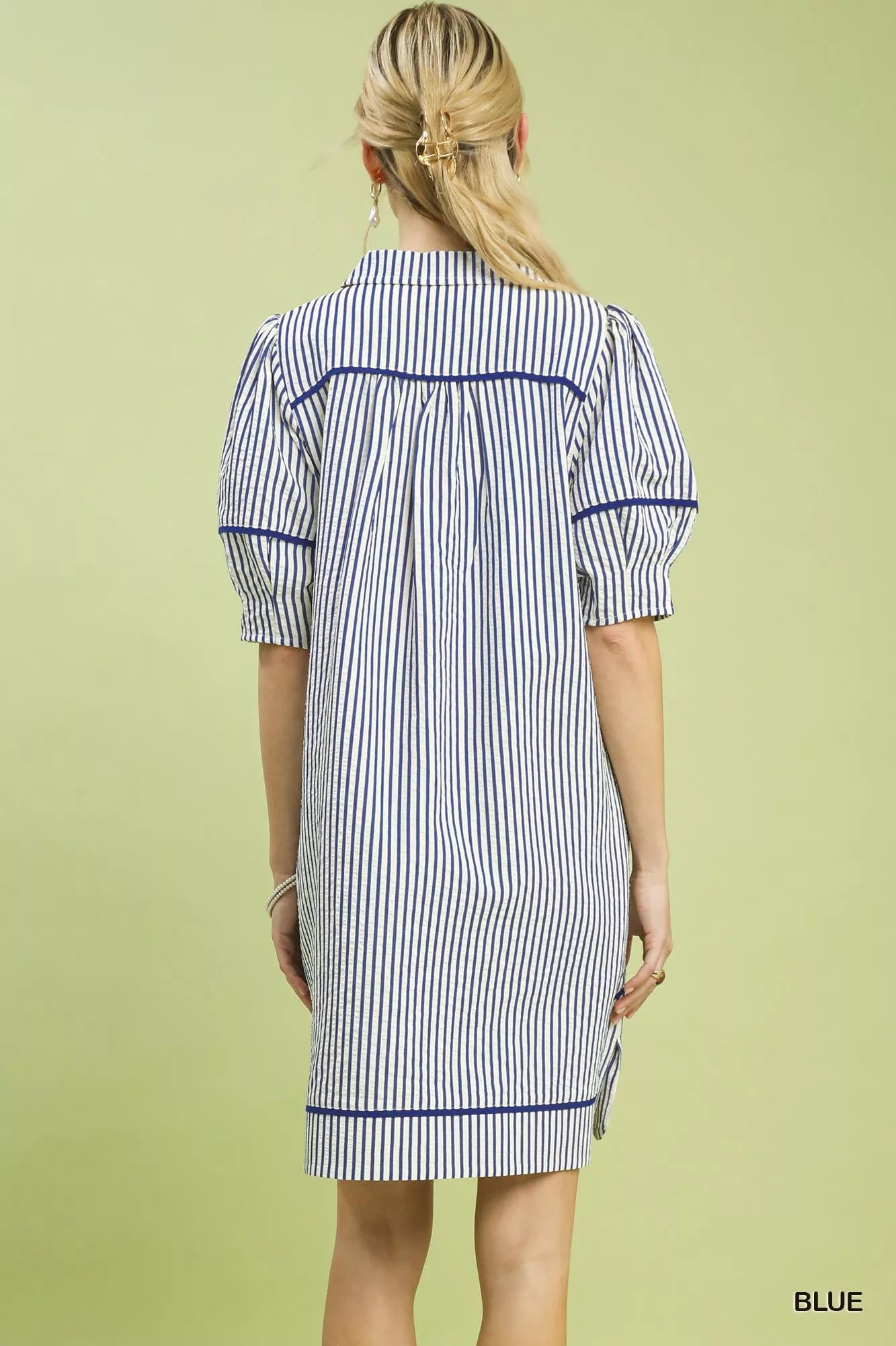 Umgee Stripe Collared Shift Dress - Bitsy Gypsy Boutique