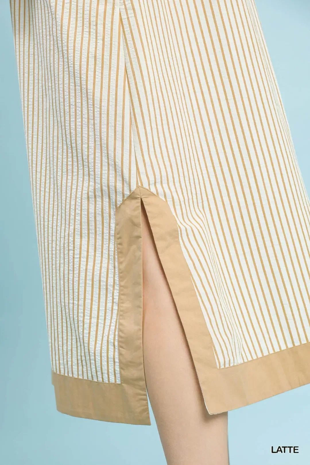 Umgee Stripe Midi Dress with Lace Trim - Bitsy Gypsy Boutique