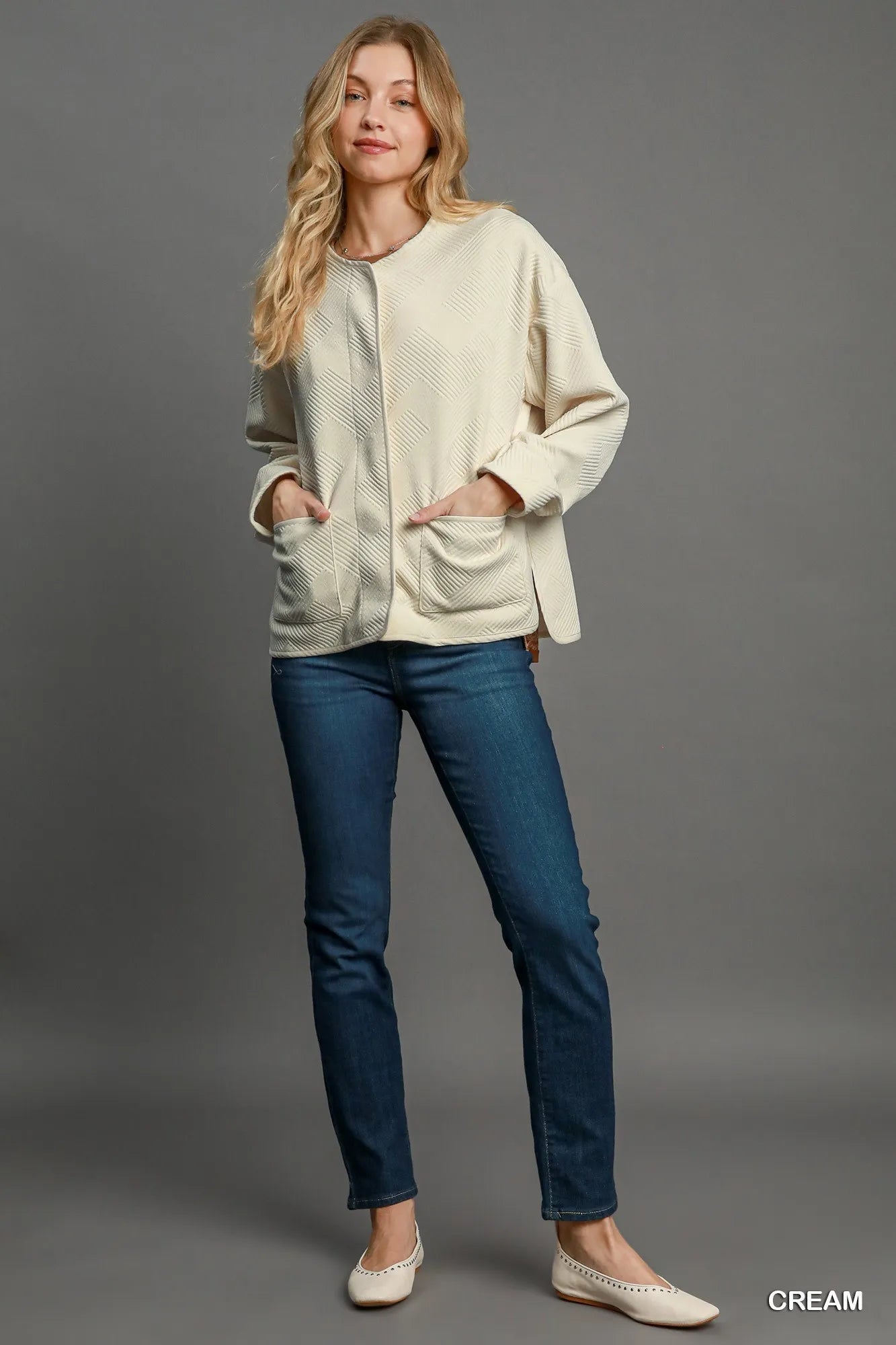 Umgee Textured Jacquard Jacket - Bitsy Gypsy Boutique