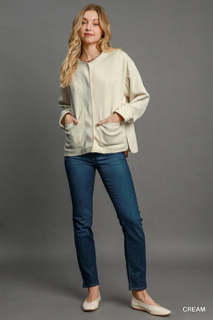 Umgee Textured Jacquard Jacket - Bitsy Gypsy Boutique