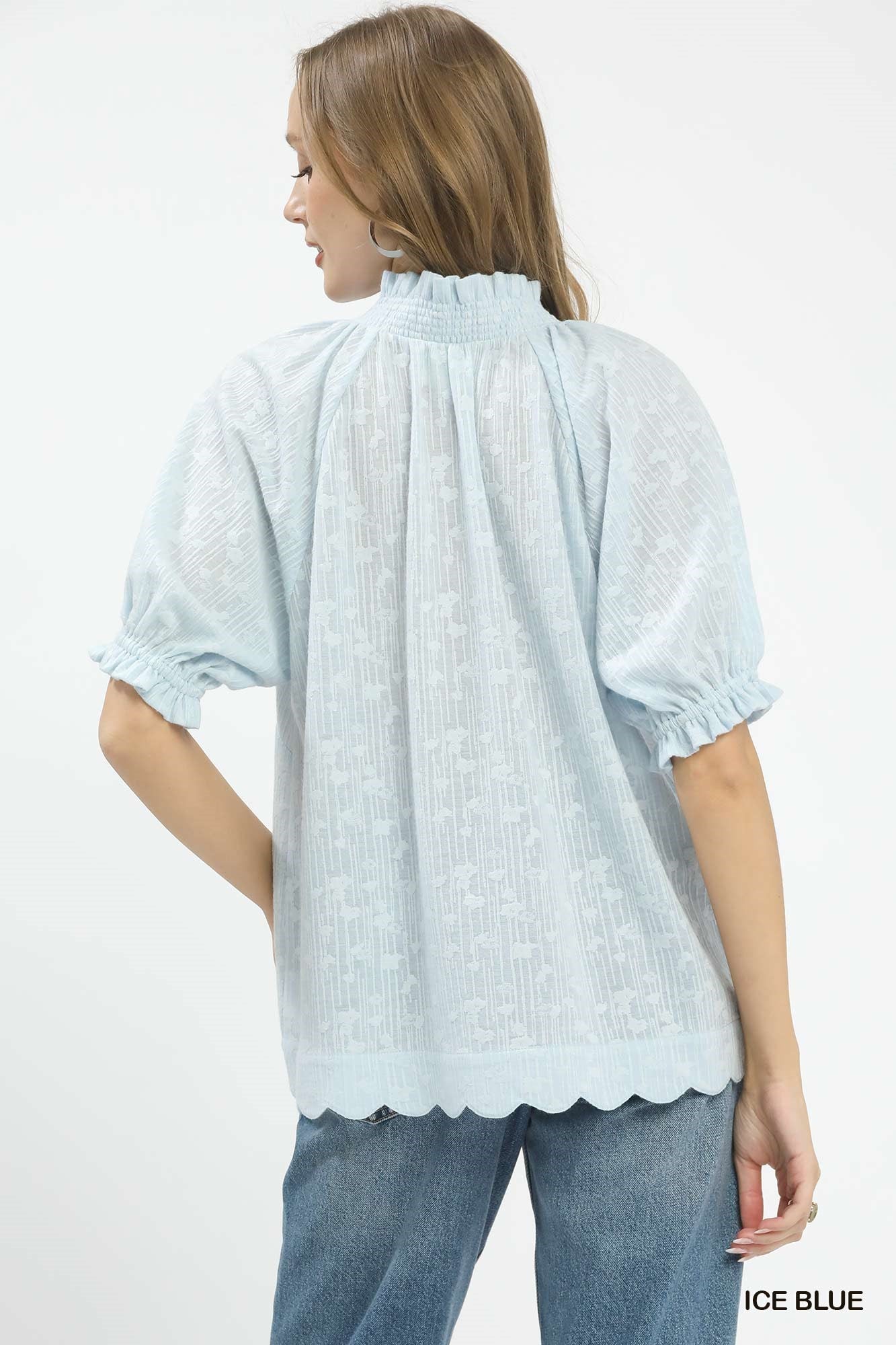 Umgee Textured Pintuck Blouse - Bitsy Gypsy Boutique