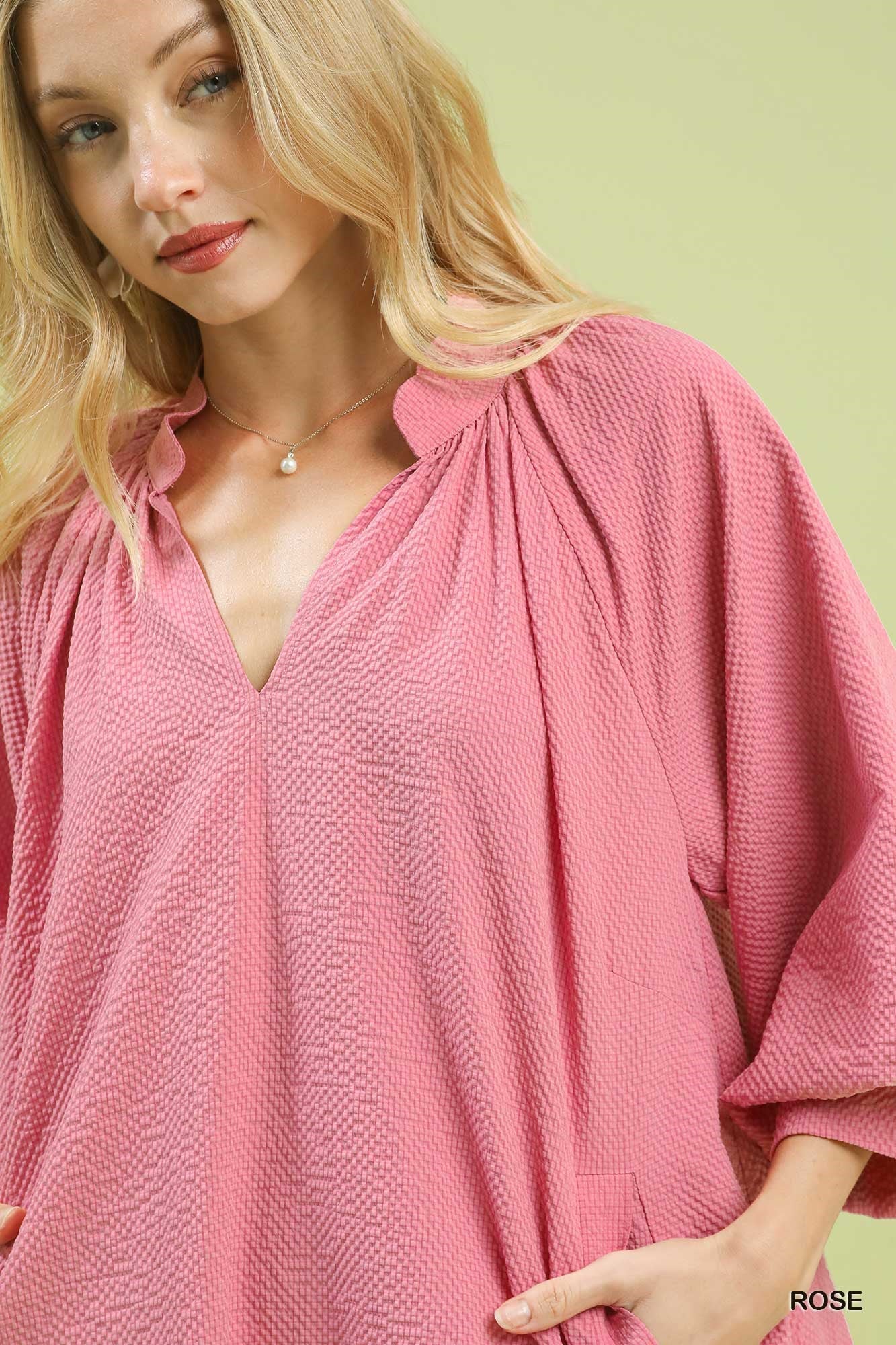 Umgee Textured Pocket Mini Dress - Bitsy Gypsy Boutique