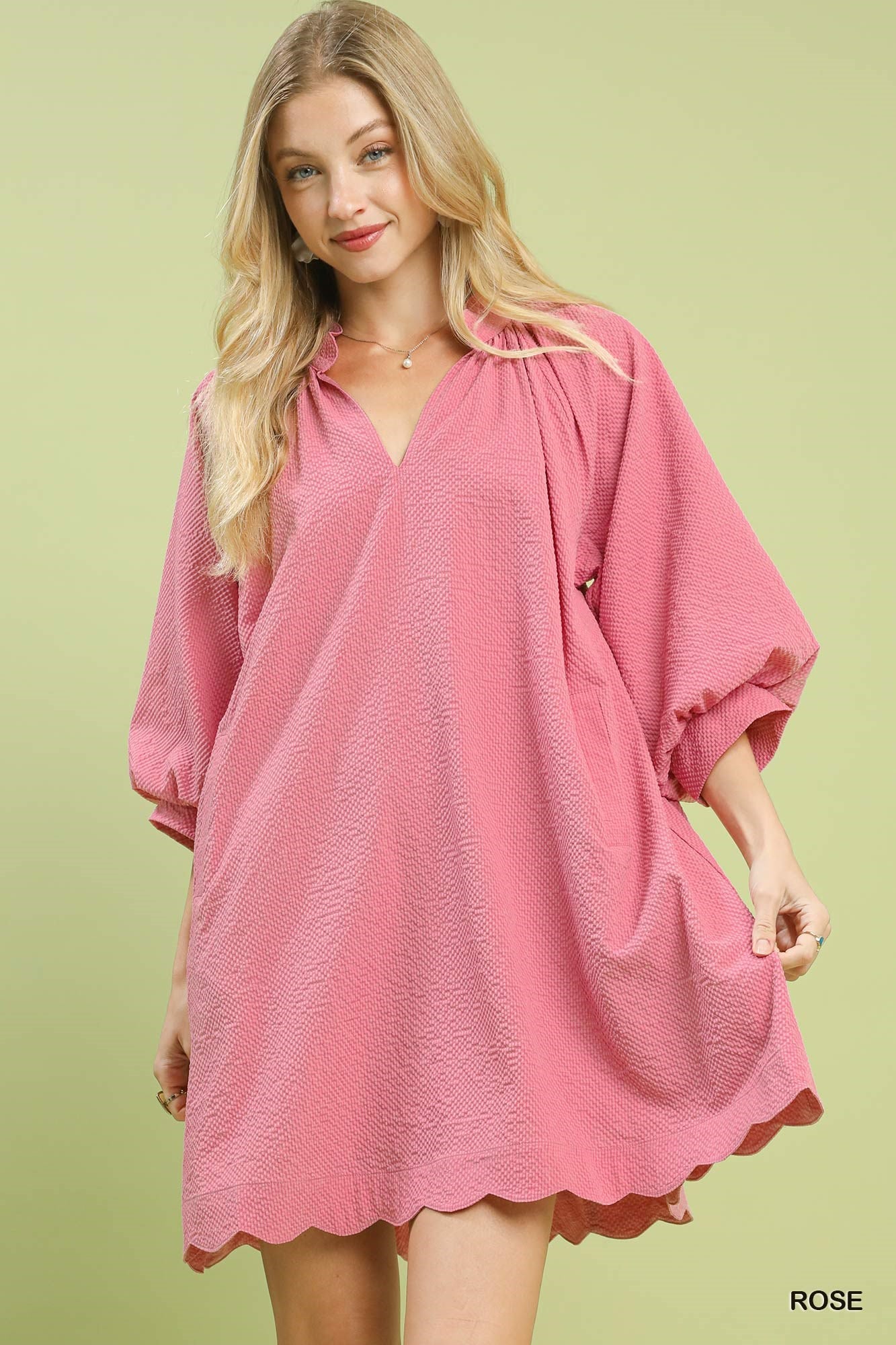 Umgee Textured Pocket Mini Dress - Bitsy Gypsy Boutique