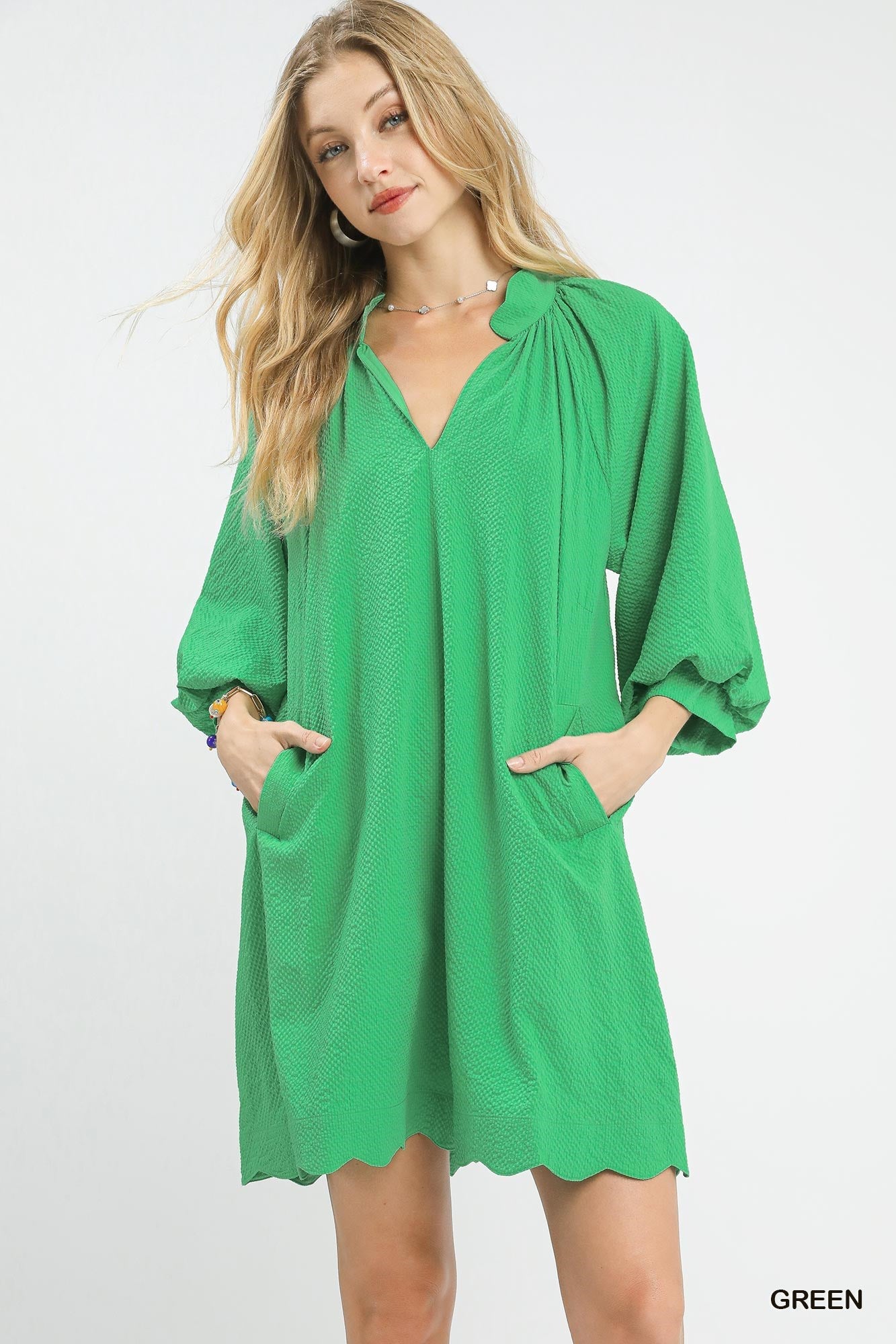 Umgee Textured Pocket Mini Dress - Bitsy Gypsy Boutique
