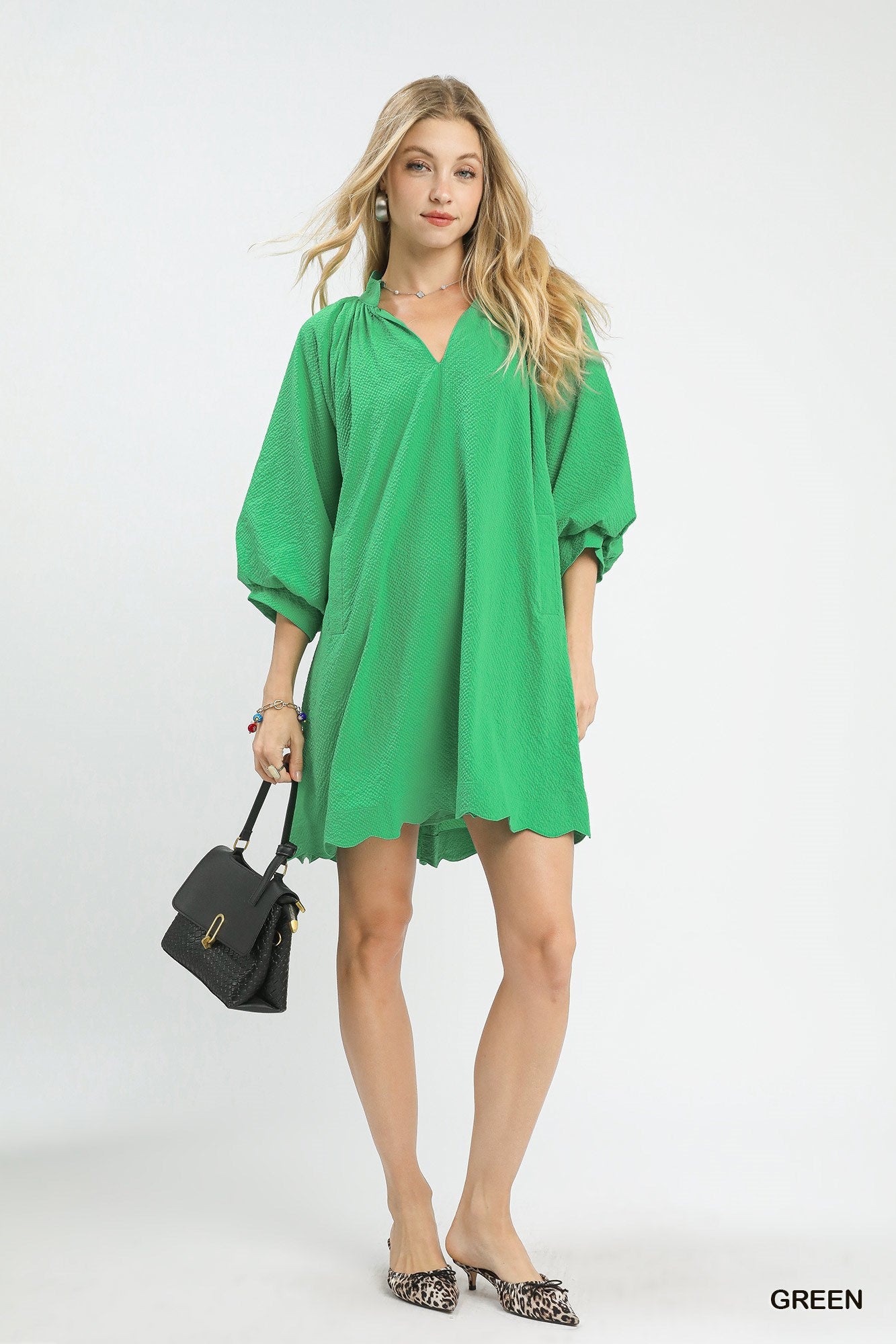 Umgee Textured Pocket Mini Dress - Bitsy Gypsy Boutique