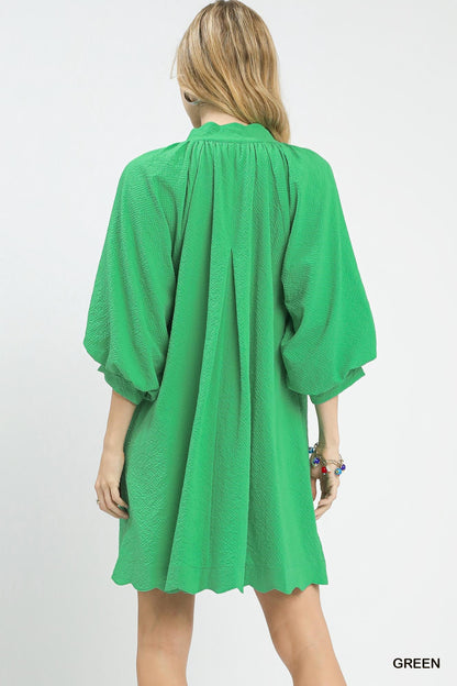 Umgee Textured Pocket Mini Dress - Bitsy Gypsy Boutique