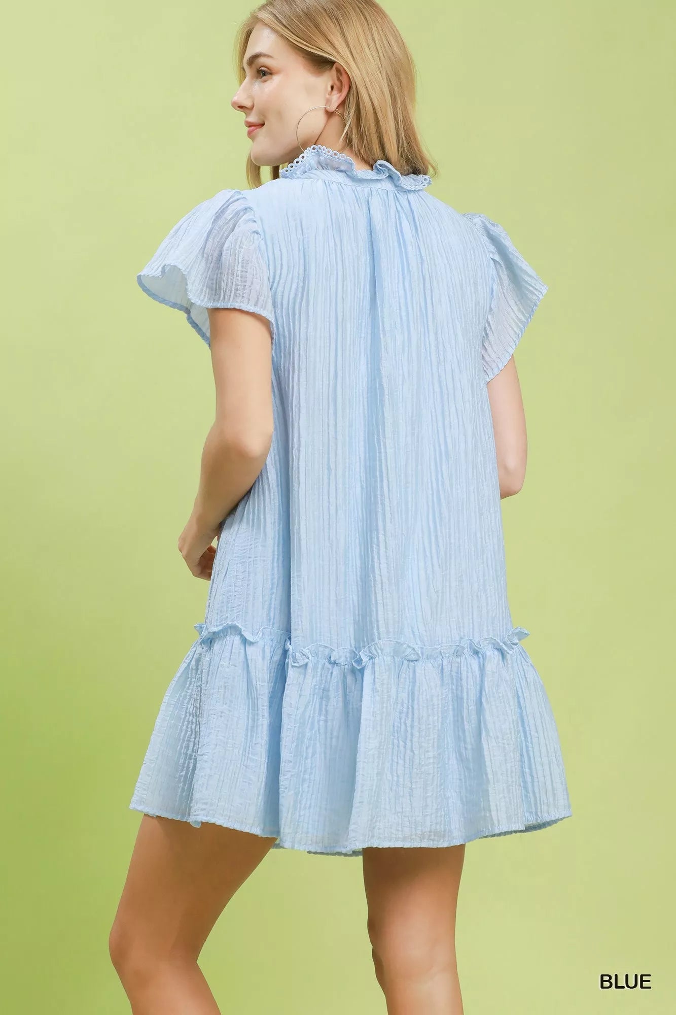 Umgee Textured Ruffle Hem Mini Dress - Bitsy Gypsy Boutique