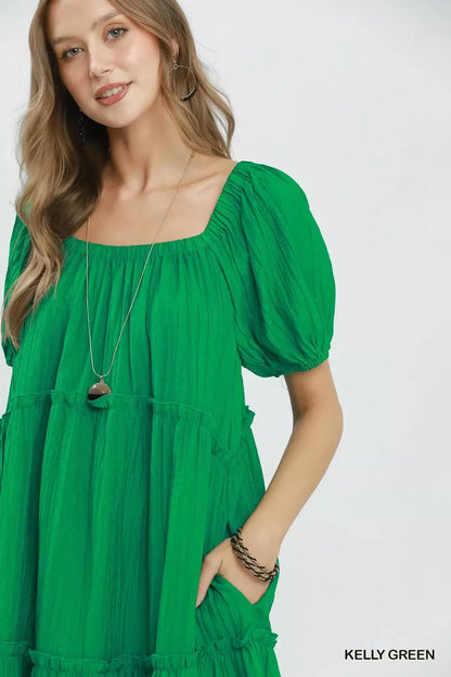 Umgee Textured Tiered Midi Dress - Bitsy Gypsy Boutique