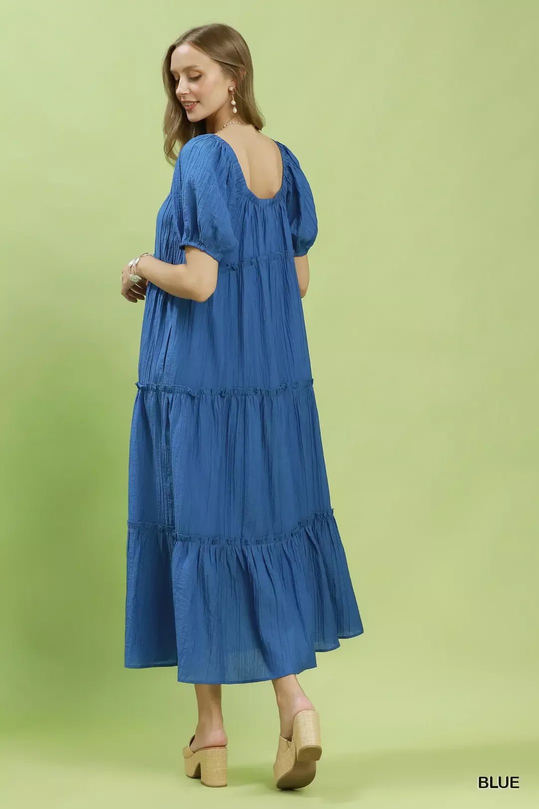 Umgee Textured Tiered Midi Dress - Bitsy Gypsy Boutique