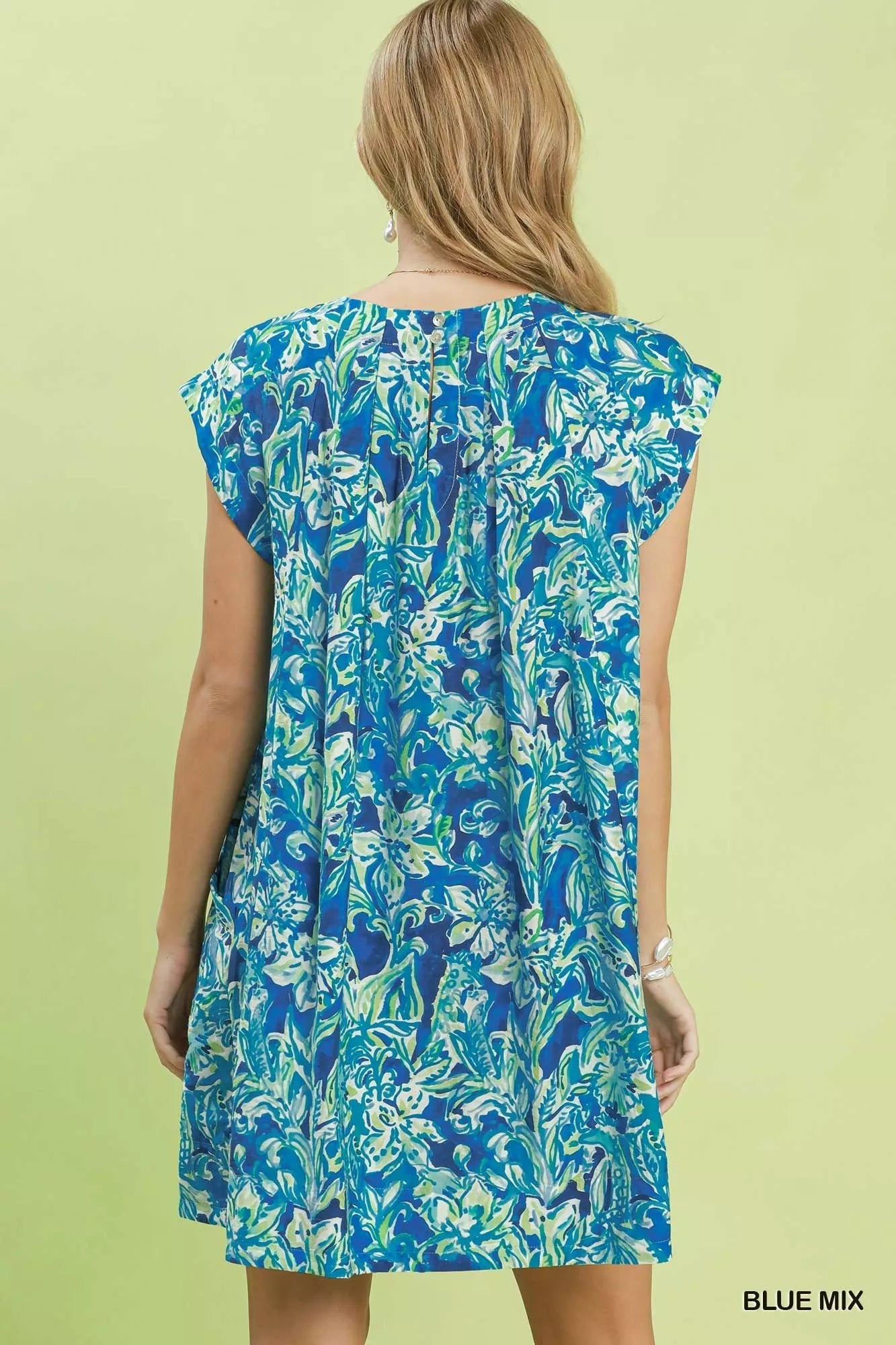 Umgee Tropical Floral Flutter Sleeve Swing Dress - Bitsy Gypsy Boutique