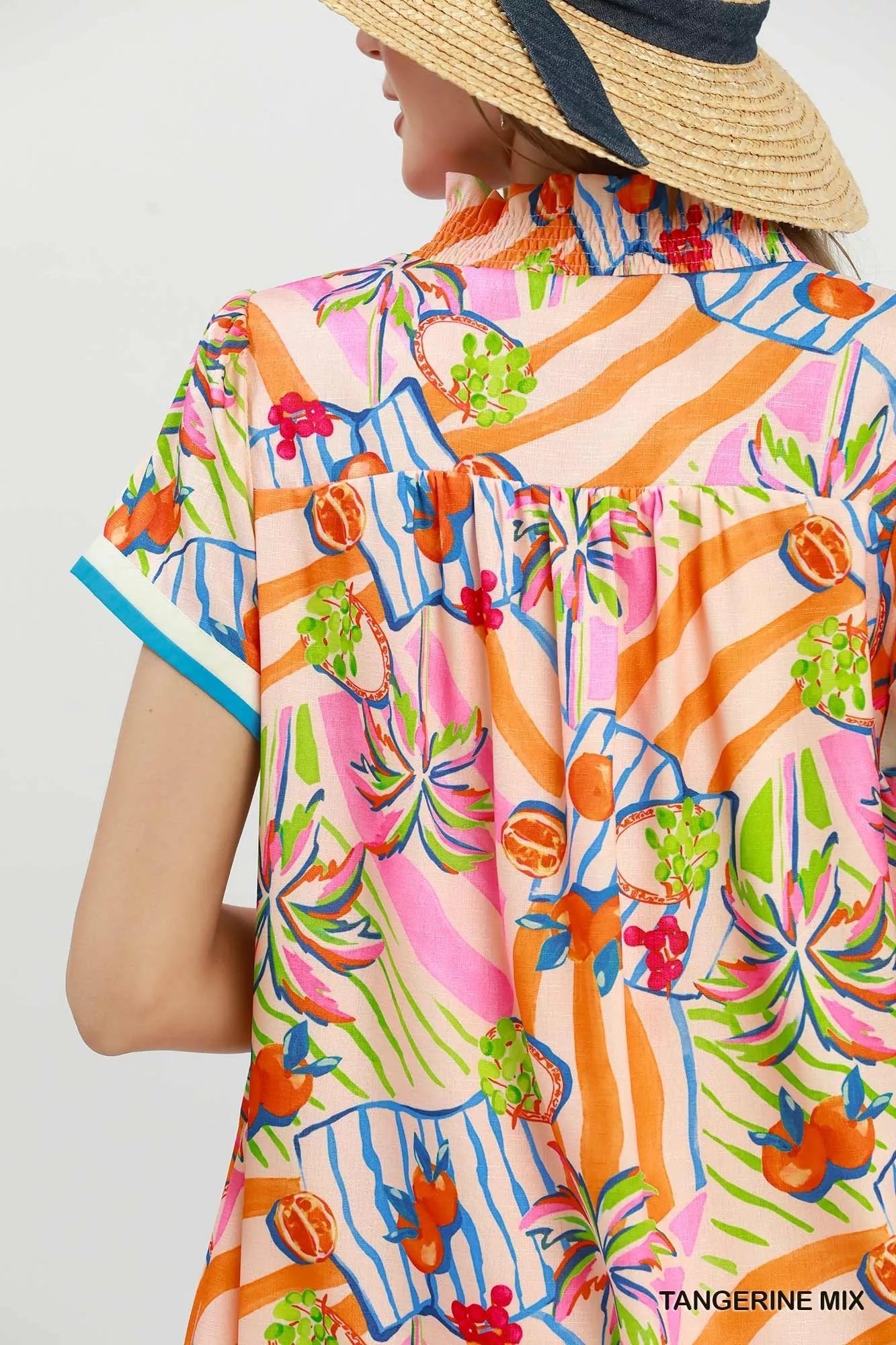 Umgee Tropical Print Collared Shift Dress - Bitsy Gypsy Boutique