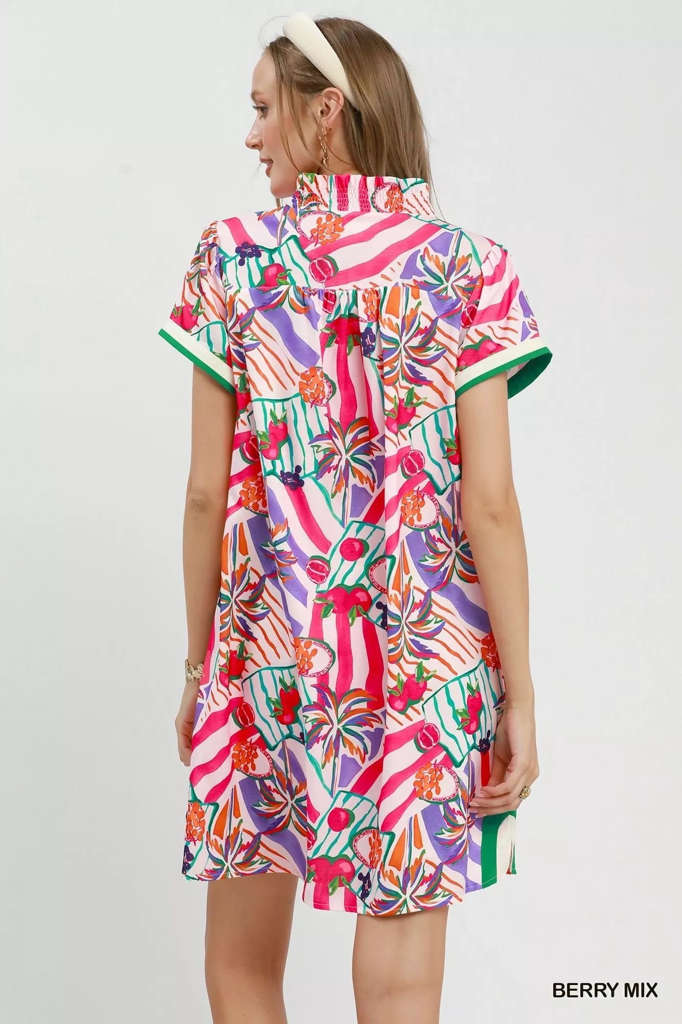 Umgee Tropical Print Collared Shift Dress - Bitsy Gypsy Boutique