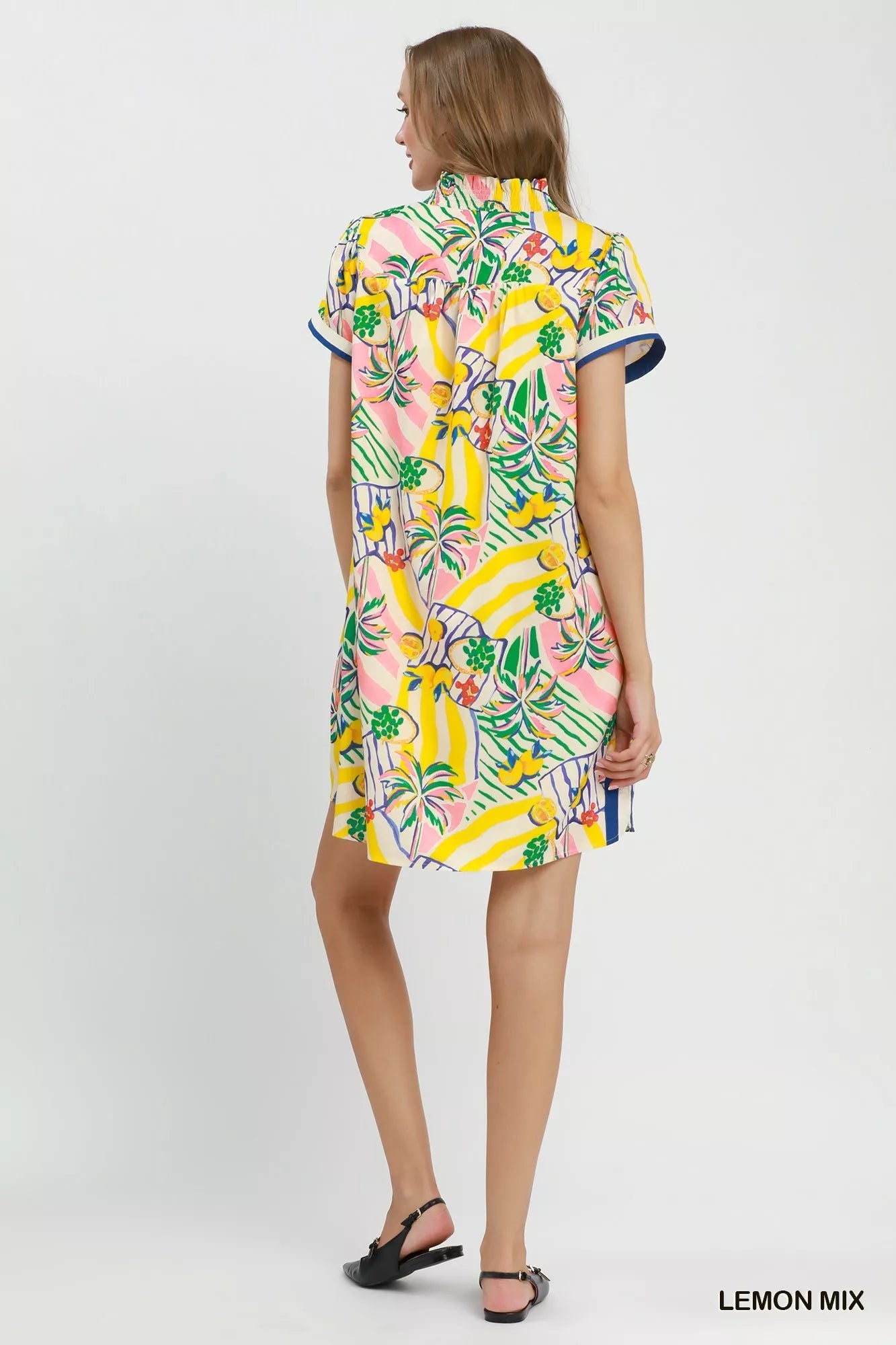 Umgee Tropical Print Collared Shift Dress - Bitsy Gypsy Boutique