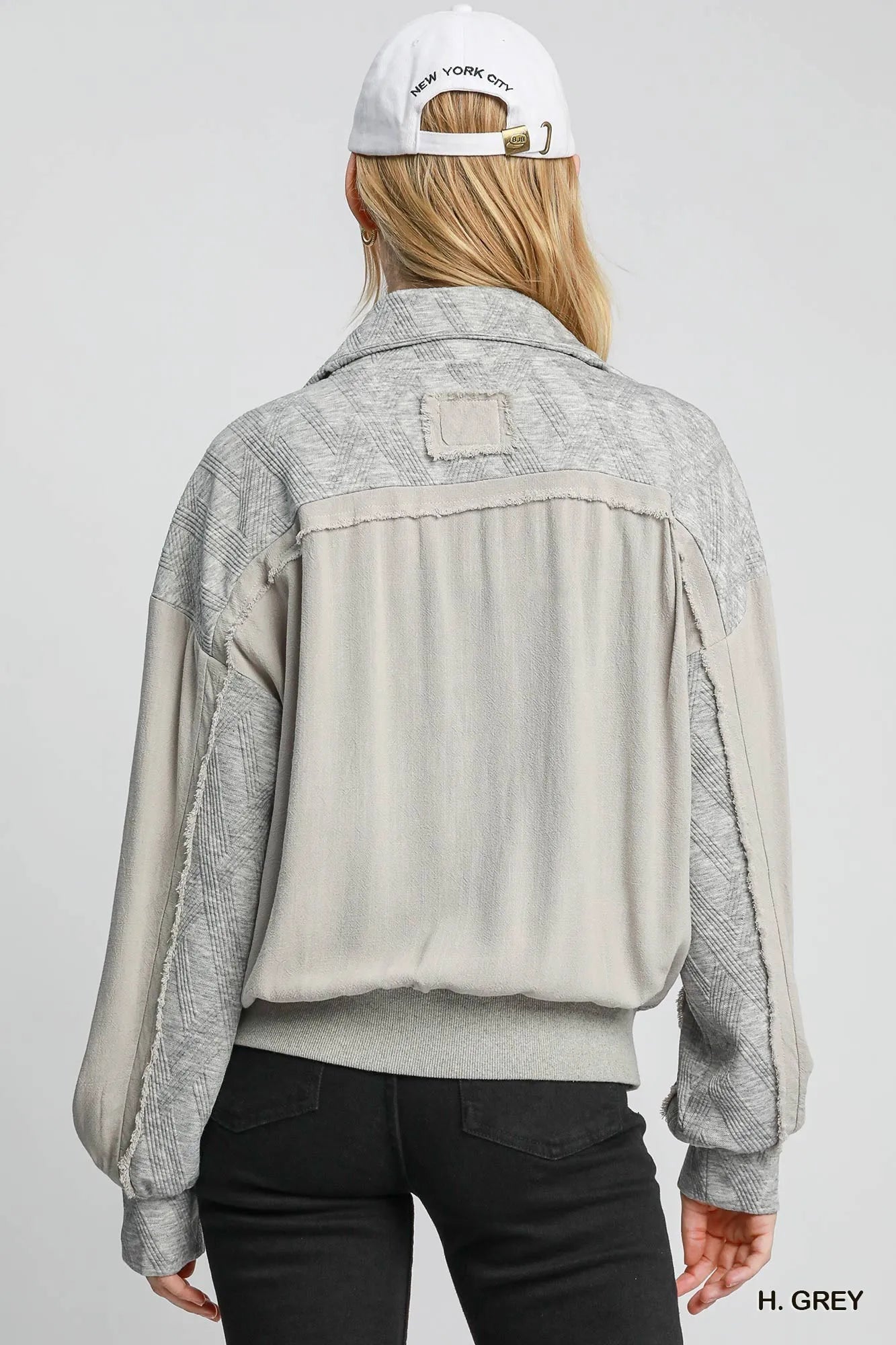 Umgee Two - Way Jacquard Zip - Up Jacket - Bitsy Gypsy Boutique