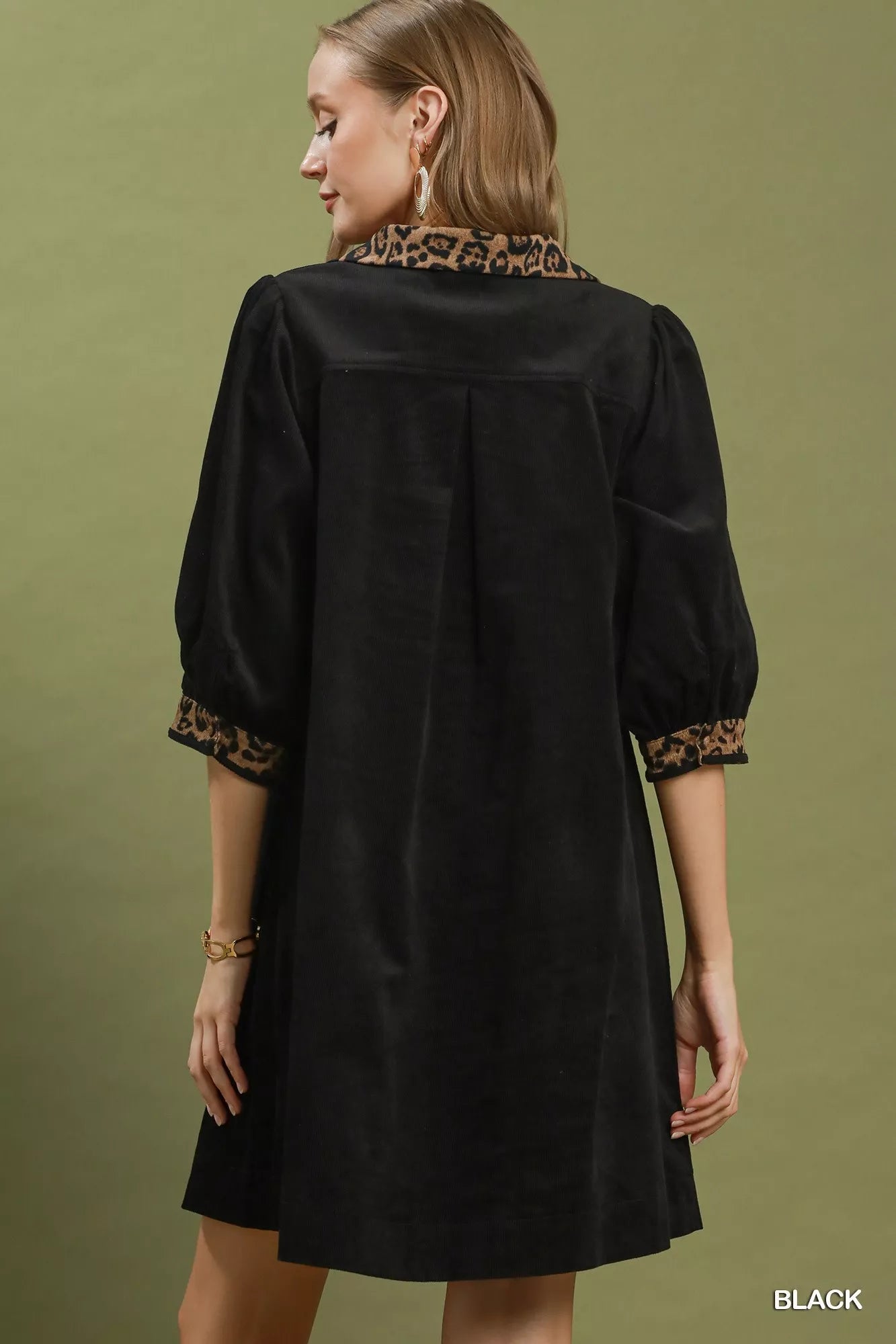 Umgee V-Neck Shift Dress with Contrast Trim - Bitsy Gypsy Boutique
