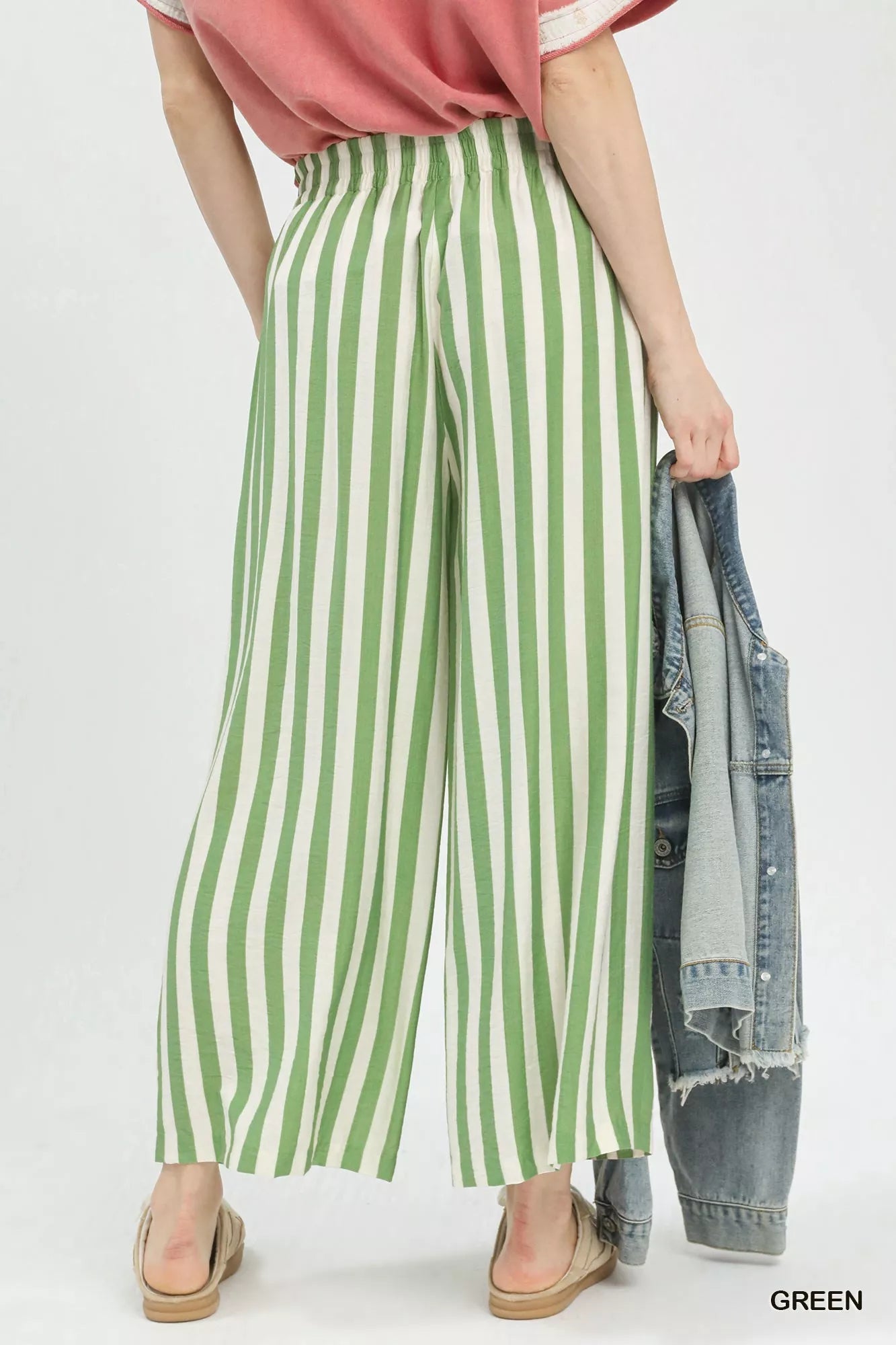 Umgee Vertical Stripe Wide Leg Pants - Bitsy Gypsy Boutique