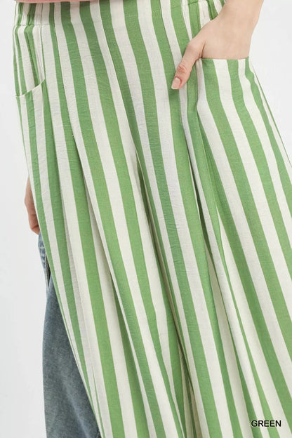 Umgee Vertical Stripe Wide Leg Pants - Bitsy Gypsy Boutique