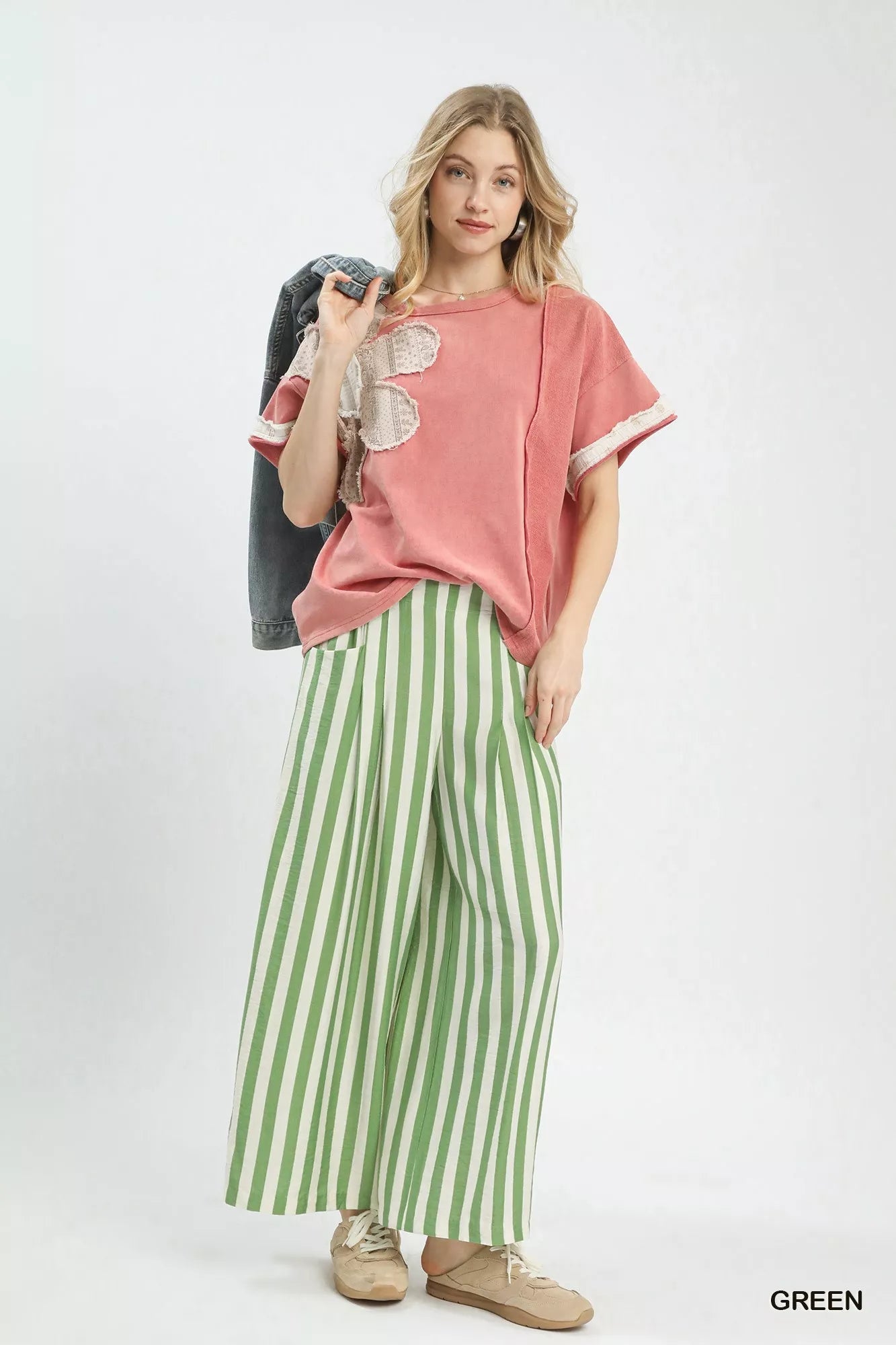 Umgee Vertical Stripe Wide Leg Pants - Bitsy Gypsy Boutique