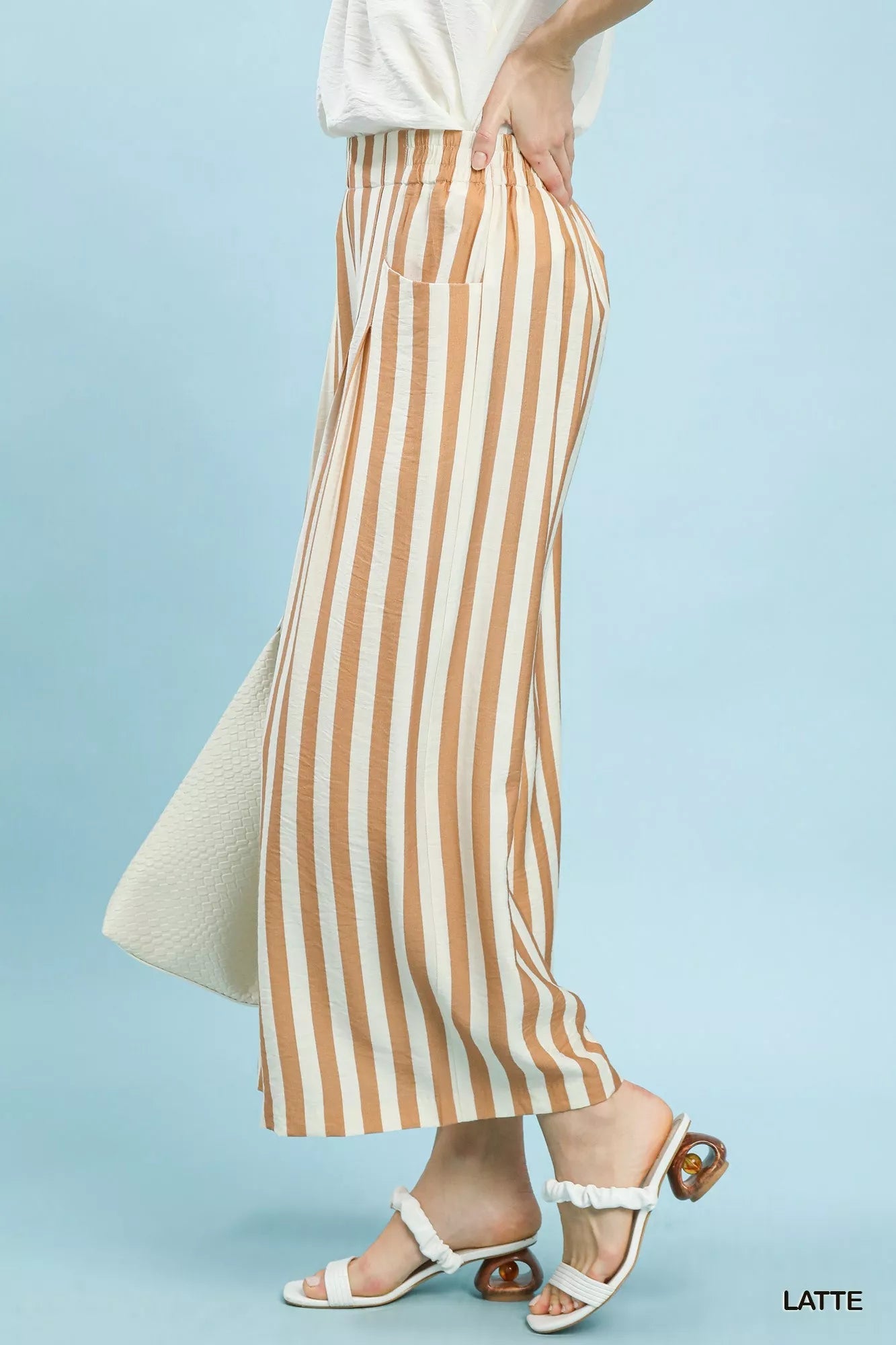 Umgee Vertical Stripe Wide Leg Pants - Bitsy Gypsy Boutique