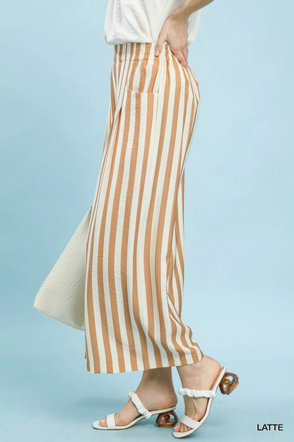 Umgee Vertical Stripe Wide Leg Pants - Bitsy Gypsy Boutique