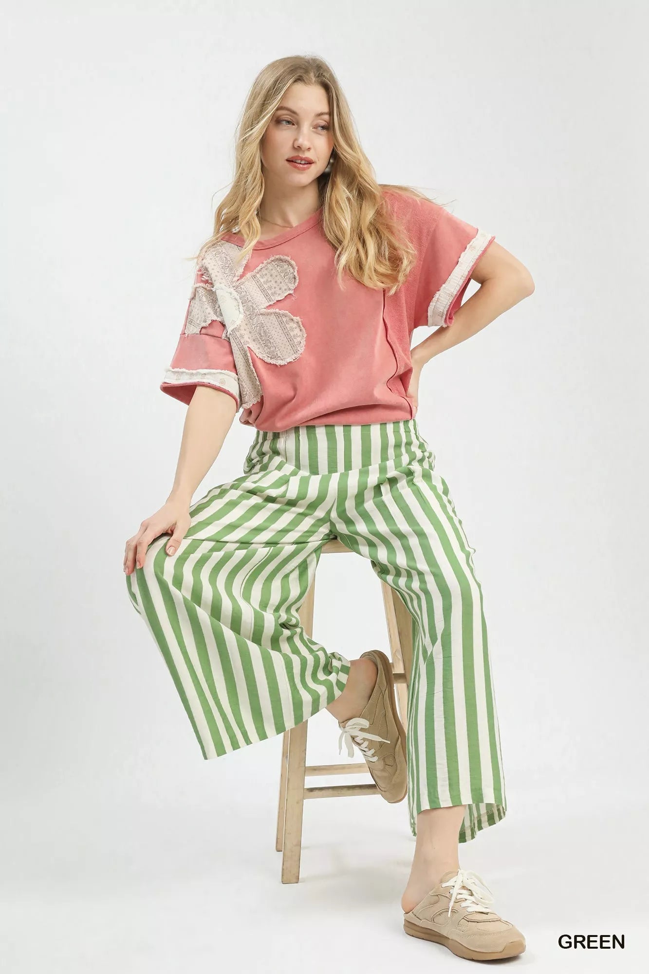 Umgee Vertical Stripe Wide Leg Pants - Bitsy Gypsy Boutique