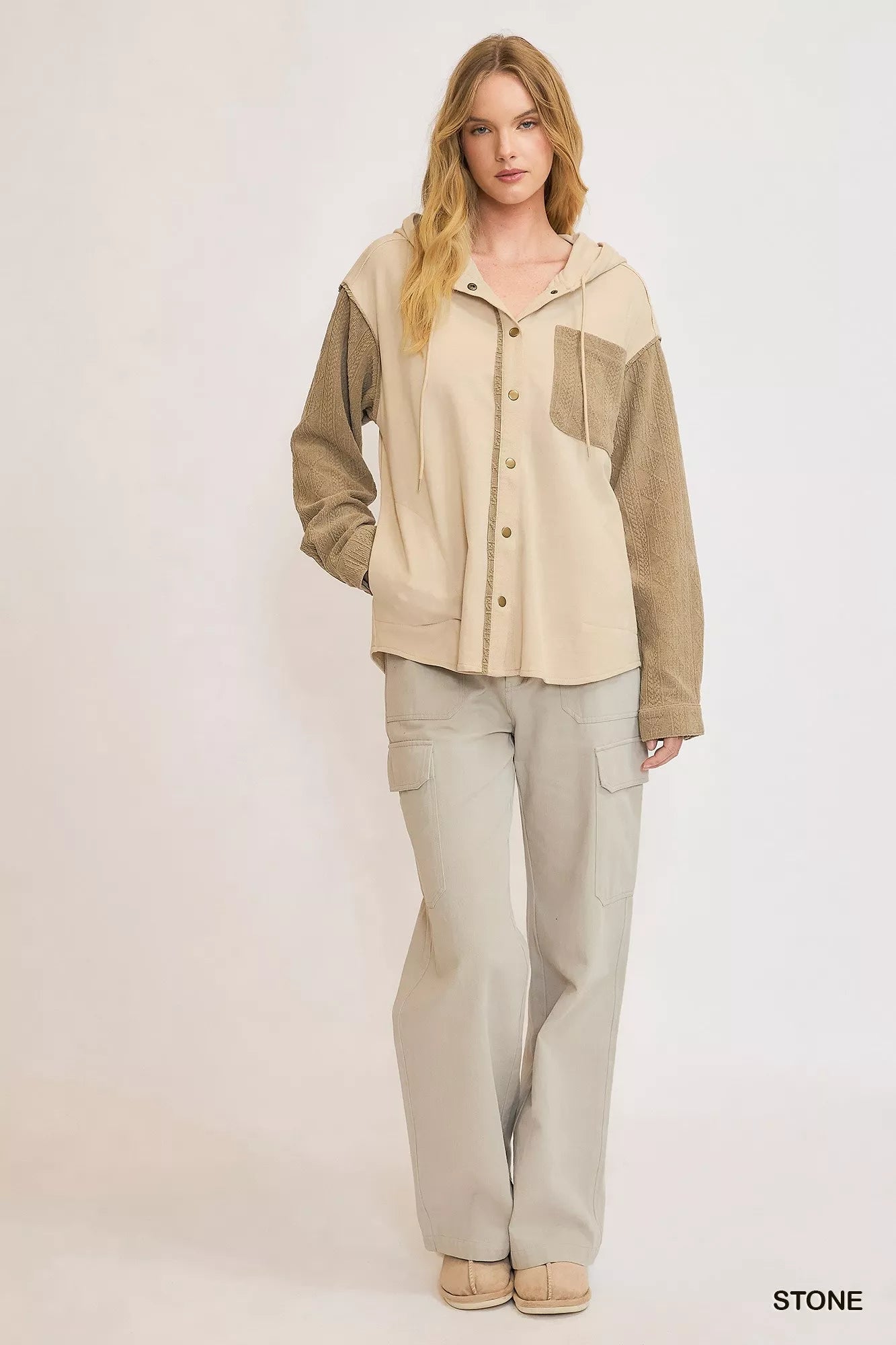 Umgee Washed French Terry Shacket - Bitsy Gypsy Boutique