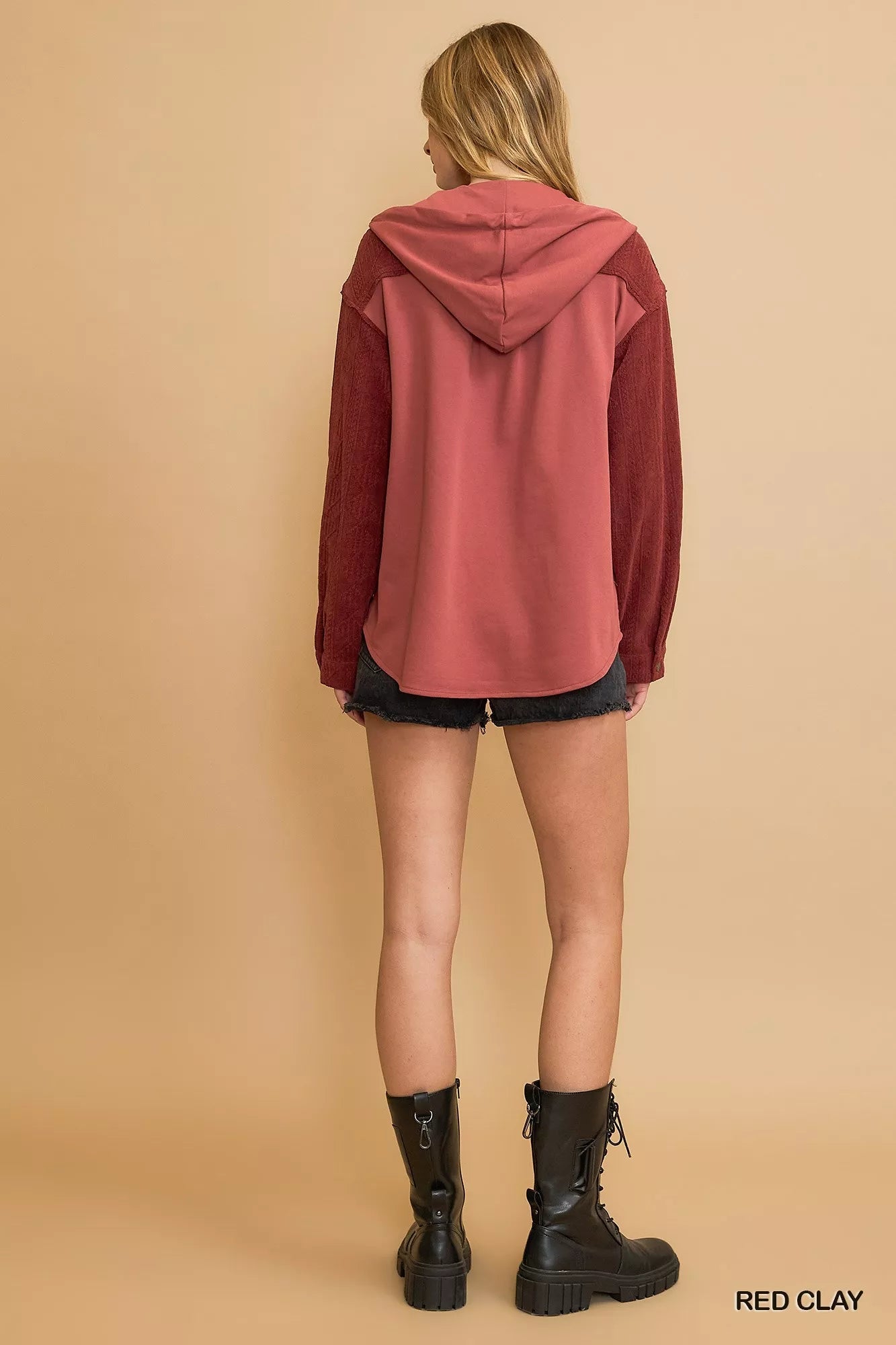 Umgee Washed French Terry Shacket - Bitsy Gypsy Boutique