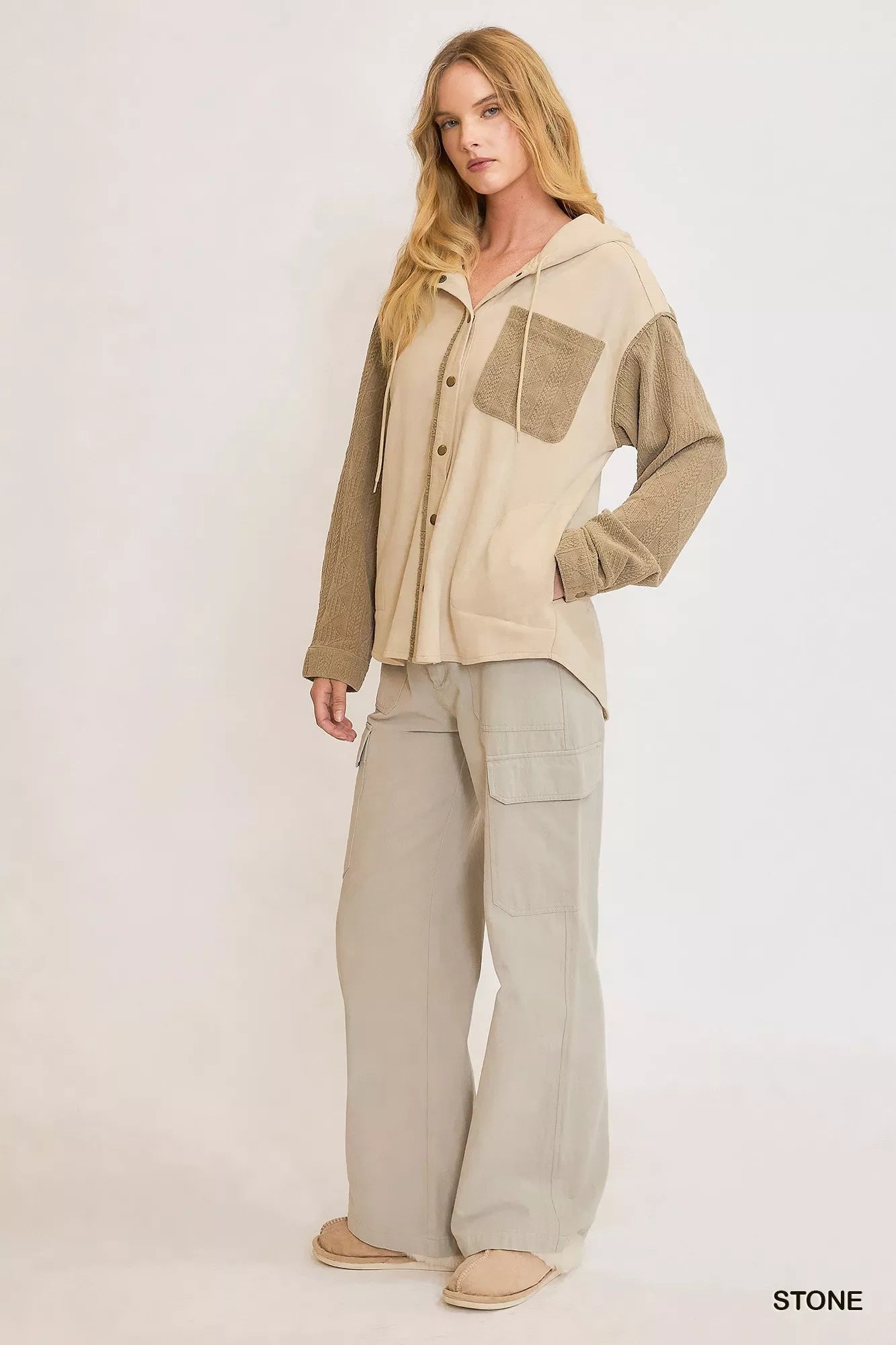 Umgee Washed French Terry Shacket - Bitsy Gypsy Boutique