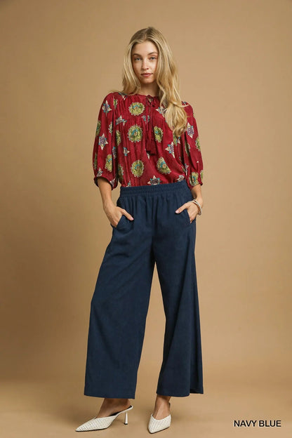 Umgee Wide - Leg Corduroy Pants - Bitsy Gypsy Boutique