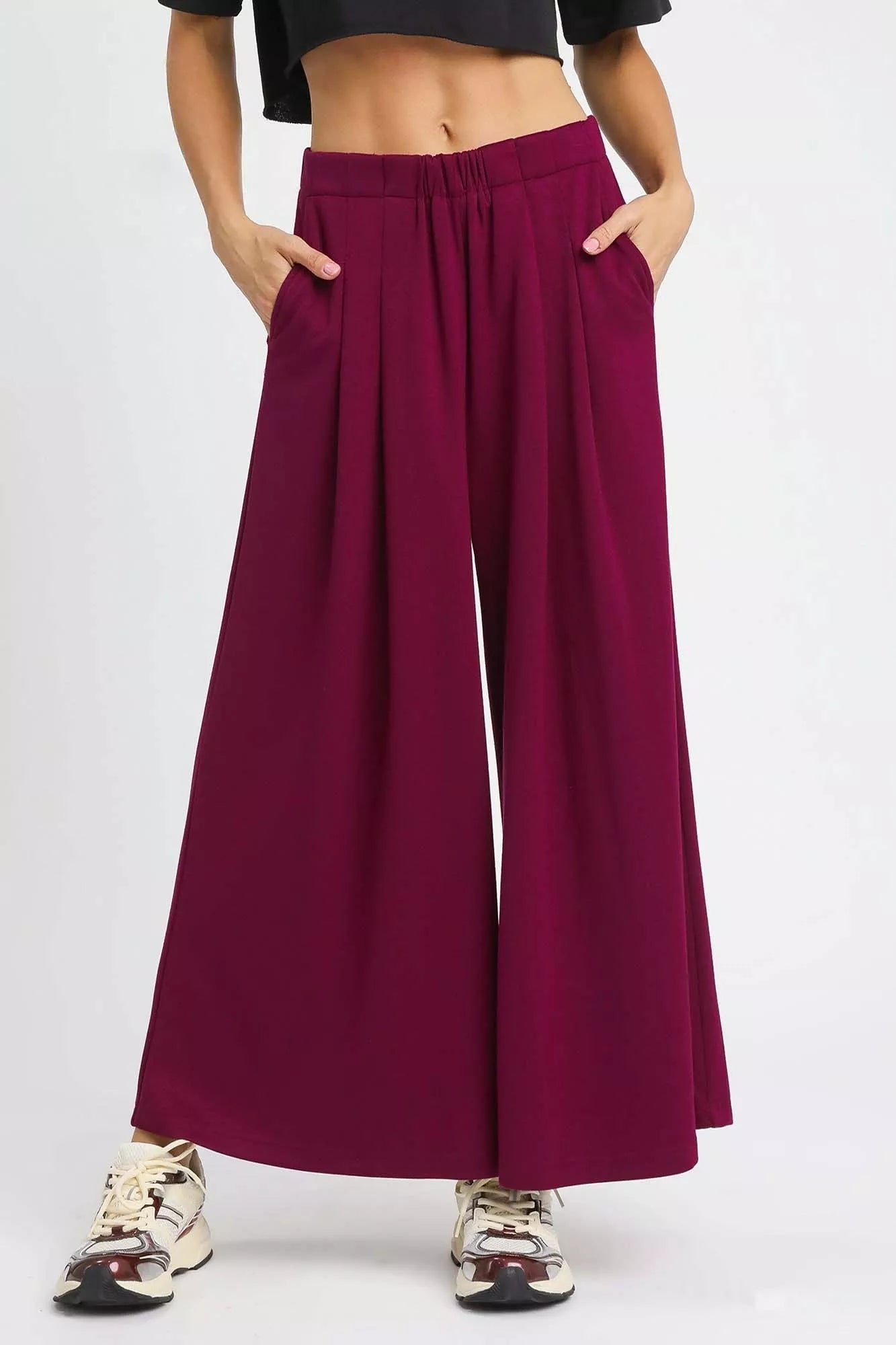 Umgee Wide Leg Pants with Pockets - Bitsy Gypsy Boutique
