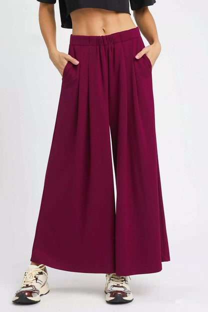 Umgee Wide Leg Pants with Pockets - Bitsy Gypsy Boutique