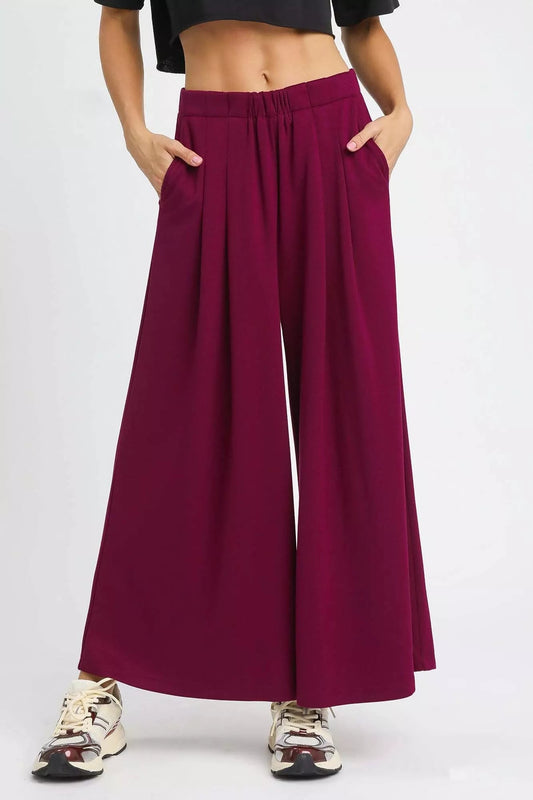 Umgee Wide Leg Pants with Pockets - Bitsy Gypsy Boutique