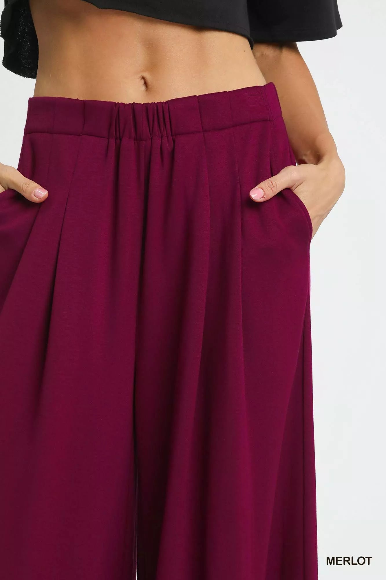 Umgee Wide Leg Pants with Pockets - Bitsy Gypsy Boutique