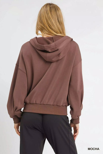 Umgee Zip - Up Fleece Hooded Jacket - Bitsy Gypsy Boutique