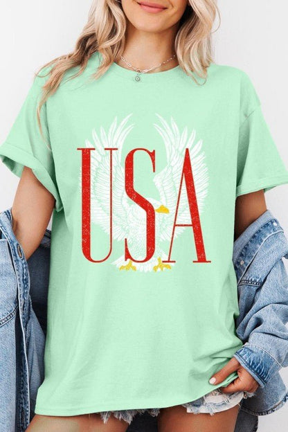 USA Eagle Graphic Heavy Cotton Tee - Bitsy Gypsy Boutique