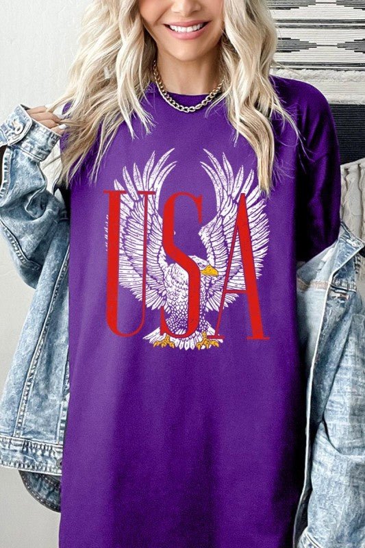 USA Eagle Graphic Heavy Cotton Tee - Bitsy Gypsy Boutique