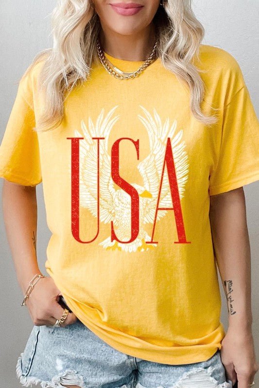USA Eagle Graphic Heavy Cotton Tee - Bitsy Gypsy Boutique