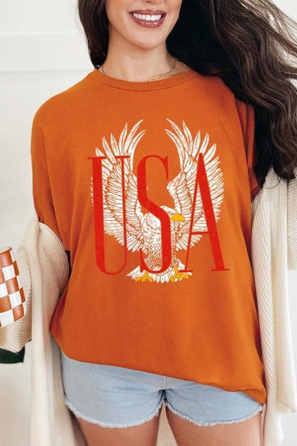 USA Eagle Graphic Heavy Cotton Tee - Bitsy Gypsy Boutique