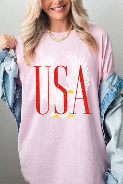 USA Eagle Graphic Heavy Cotton Tee - Bitsy Gypsy Boutique