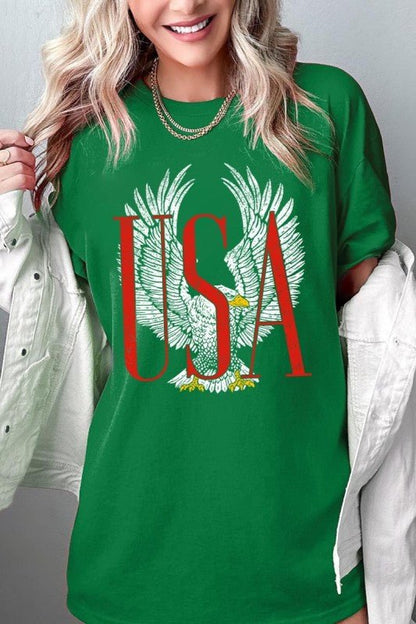 USA Eagle Graphic Heavy Cotton Tee - Bitsy Gypsy Boutique