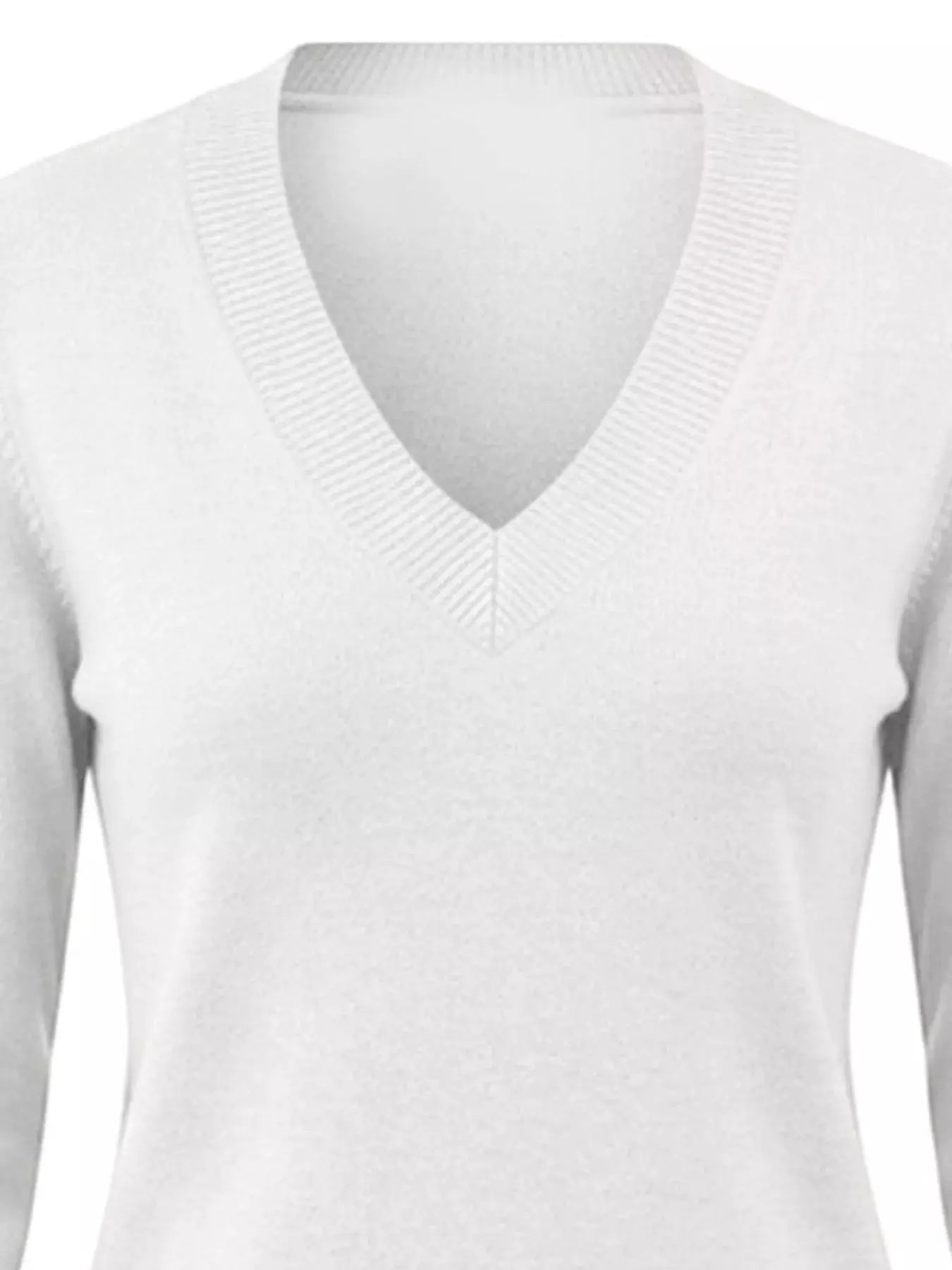 V-Neck Long Sleeve Sweater w - Bitsy Gypsy Boutique
