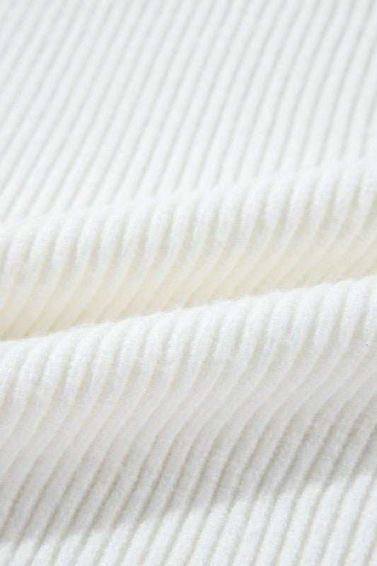 Valentine Heart Sequin Ribbed Knit Crewneck Sweate - Bitsy Gypsy Boutique