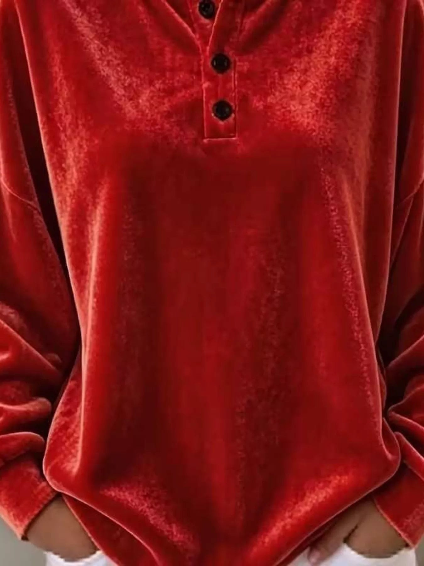 Velvet Henley Top with Button Detail - Bitsy Gypsy Boutique