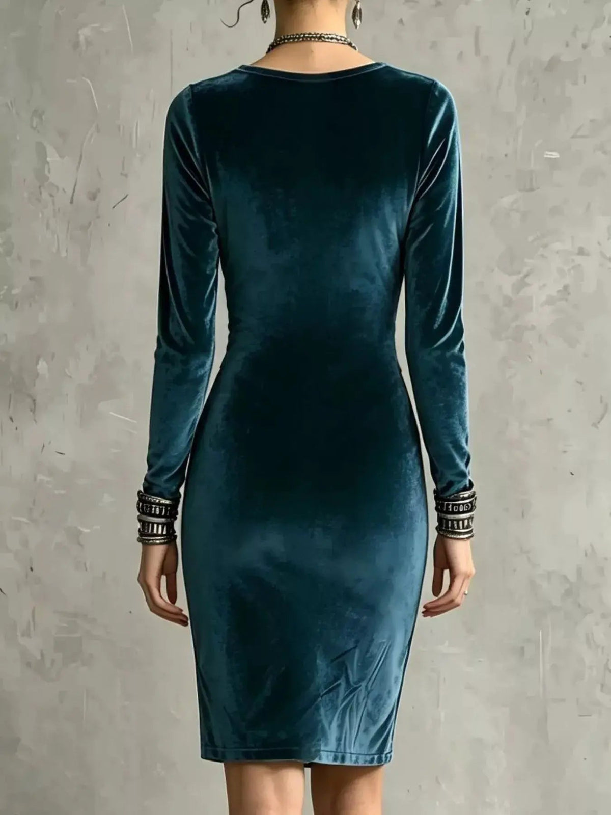 Velvet Long-Sleeve Bodycon Dress - Bitsy Gypsy Boutique