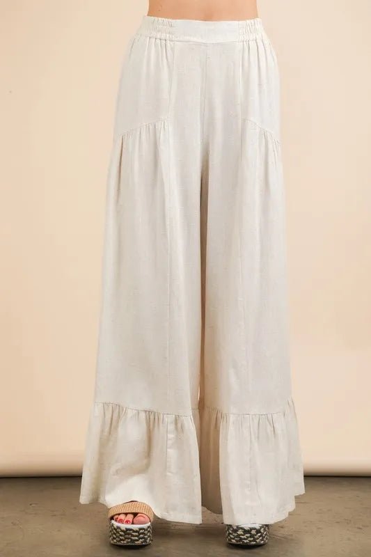 VERY J Palazzo Elastic Waist Comfy Pants - Bitsy Gypsy Boutique