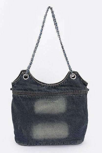 Vintage Denim Iconic Tote Bag - Bitsy Gypsy Boutique