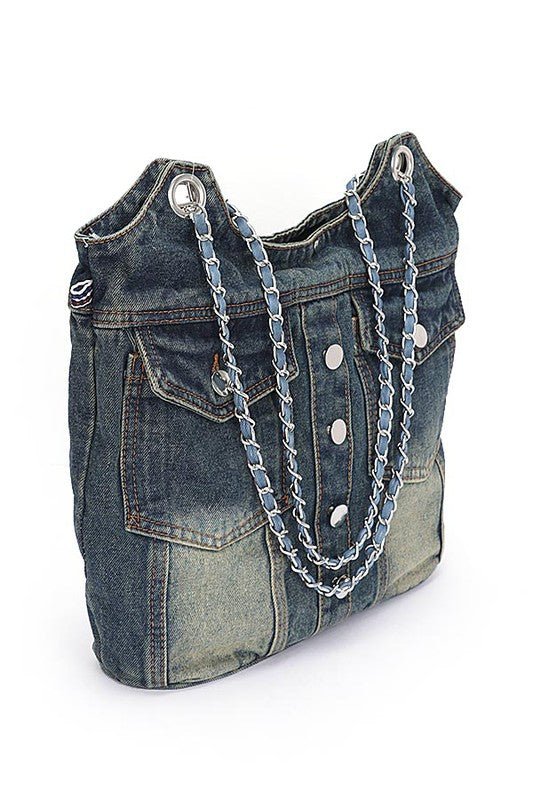 Vintage Denim Iconic Tote Bag - Bitsy Gypsy Boutique
