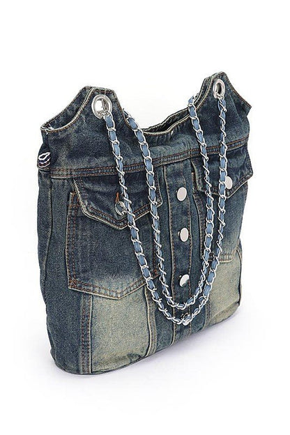 Vintage Denim Iconic Tote Bag - Bitsy Gypsy Boutique